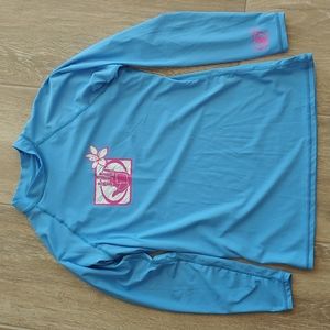 EUC Body Glove Juniors Size Large Long Sleeve Fitted Rashguard, Blue